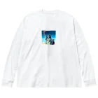 Pixel Art Goodsの自由の女神像（pixel art） Big Long Sleeve T-Shirt