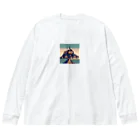 Pixel Art Goodsのモン・サン・ミシェル（pixel art） Big Long Sleeve T-Shirt