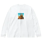 Pixel Art Goodsのサクラダファミリア（pixel art） Big Long Sleeve T-Shirt