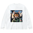 nekoと鉄のパイロット猫 Big Long Sleeve T-Shirt