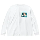 もふもふ堂の波乗り柴犬 Big Long Sleeve T-Shirt