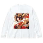 AQUAMETAVERSEの秋風に舞う羽衣 Marsa 106 Big Long Sleeve T-Shirt