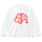 Carnelのコブダイ・寒鯛のトライバルデザイン　赤 Big Long Sleeve T-Shirt