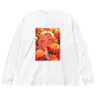 AQUAMETAVERSEのダリアの花の中の笑顔　なでしこ1478 Big Long Sleeve T-Shirt