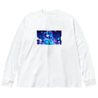 DesignColorsのネオンカラーな夜の少女 Big Long Sleeve T-Shirt