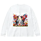 zenjoyのフラワーペンギン ビッグシルエットロングスリーブTシャツ