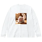 SAKUKOBAの頬紅をしたような可愛い子猫SAKUCAT Big Long Sleeve T-Shirt