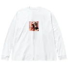 Y m @Y's shopの猫とマカロン Big Long Sleeve T-Shirt