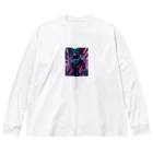 Skeletonの超クールな骸骨のサイバーパンクアート！ Big Long Sleeve T-Shirt