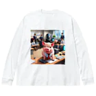 MTHの会社の組織改革を行うミニブタ Big Long Sleeve T-Shirt