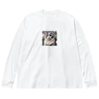 Sunbathingのピオニーと猫 Big Long Sleeve T-Shirt