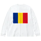お絵かき屋さんのルーマニアの国旗 ビッグシルエットロングスリーブTシャツ