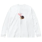 OKameMolꕤ︎︎オカメモルの油絵風「GuineaPig」三毛モルモット ビッグシルエットロングスリーブTシャツ