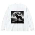 HerosのFull Moon Lonly Wolf ビッグシルエットロングスリーブTシャツ