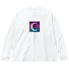 moonlightcatのグラデーションネオンカラームーン Big Long Sleeve T-Shirt