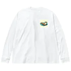 suke3kaku3の愛らしい表情のカワウソがプカプカ Big Long Sleeve T-Shirt