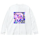 ムラサキゲジゲジのオンラインショップのマカロン ぐちゃぐちゃサイバー Big Long Sleeve T-Shirt