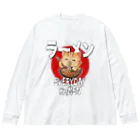 Stylo Tee Shopの毎日ラーメン猫ちゃん ビッグシルエットロングスリーブTシャツ