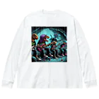 momonekokoのROCKな恐竜 Big Long Sleeve T-Shirt