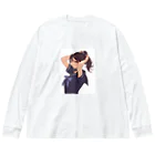 AQUAMETAVERSEのポニーテールがセクシーな女の子　BLUE PLUM  691 Big Long Sleeve T-Shirt