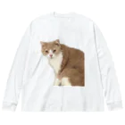 Mashlyのマシロくん猫グッズ ビッグシルエットロングスリーブTシャツ