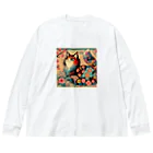 chaochao0701の浮世絵風　カラフル猫「Ukiyo-e-style Colorful Cat」「浮世绘风格的多彩猫」 Big Long Sleeve T-Shirt