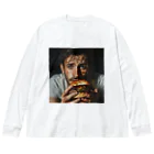 AQUAMETAVERSEのハンバーガーと男　エンジェル717 2065 Big Long Sleeve T-Shirt