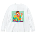 JINPACHIの大胆な男 Big Long Sleeve T-Shirt