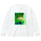 ツッチーニのアオイガイ2 루즈핏 롱 슬리브 티셔츠
