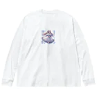 Cartoonのかわいいドレスの女の子 Big Long Sleeve T-Shirt