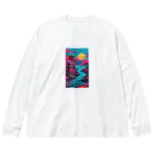 thedarkesthourのアジア　中国　日本　寺院　月夜　プレゼント Big Long Sleeve T-Shirt