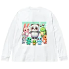 sohana92のかわいい動物たち ビッグシルエットロングスリーブTシャツ