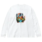 EseCAMPのキャンプ熊シリーズ Big Long Sleeve T-Shirt