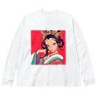 AQUAMETAVERSEの錦絵の微笑 Marsa 106 Big Long Sleeve T-Shirt