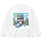 hyuga123のふわふわねこ ビッグシルエットロングスリーブTシャツ