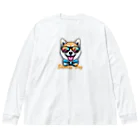 Shades DOGの柴犬（A） ビッグシルエットロングスリーブTシャツ