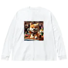 dcgnori／ワンコ画像の凱旋パレードメダリスト柴犬 ビッグシルエットロングスリーブTシャツ
