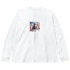 koumeiの白馬に乗ったネコ王子様4 Big Long Sleeve T-Shirt