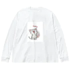 BIGSALEのイラストカワイイ猫 Big Long Sleeve T-Shirt