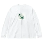 アミュペンの数学的なデザインを持つ緑と白の花 Big Long Sleeve T-Shirt