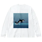 asuto_20のドット絵のシャチ Big Long Sleeve T-Shirt