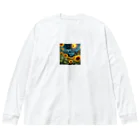 Sunbathingのヒマワリと共に飛ぶ蛍 Big Long Sleeve T-Shirt