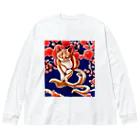 ソルブラインの和風猫｢凡｣ Big Long Sleeve T-Shirt