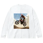 Bikers' Galleryのモトクロス ジャンプシーン アート オフロード バイク Big Long Sleeve T-Shirt