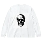 髑髏と骨のシンプルスカル Big Long Sleeve T-Shirt