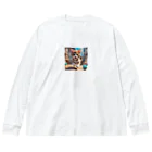 KikimimiネコのKikimimiネコ（走る） Big Long Sleeve T-Shirt