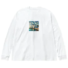 namidamakiの海辺の綺麗な城 Big Long Sleeve T-Shirt