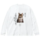 catnip factoryの不満顔の猫 ビッグシルエットロングスリーブTシャツ