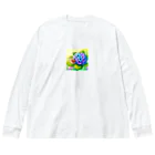 かるるんショップのあじさいとカタツムリ　雨上がり Big Long Sleeve T-Shirt