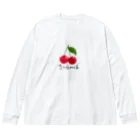 ひろ姐🍒商店のさくらんぼ（ひらがな） ビッグシルエットロングスリーブTシャツ